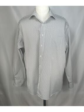 Forsyth Canada 2-Ply Cotton No-Iron Button Up Black Men XL